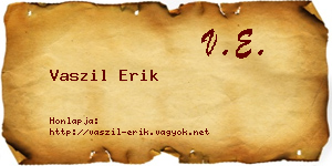 Vaszil Erik névjegykártya
